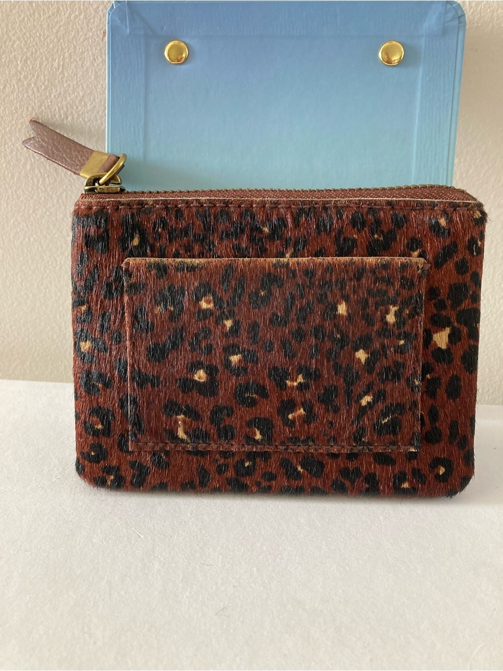 Madewell the leather pocket pouch wallet in painted leopard calf hair - Picture 5 of 5